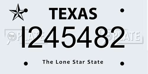 I245482 Texas License Plate