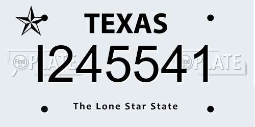 I245541 Texas License Plate