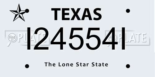 I24554I Texas License Plate