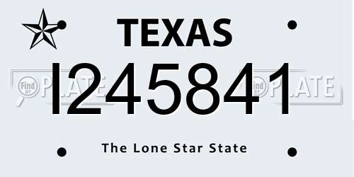 I245841 Texas License Plate