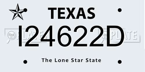 I24622D Texas License Plate