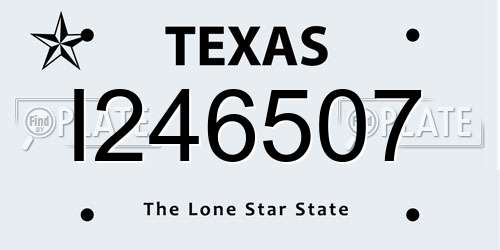 I246507 Texas License Plate