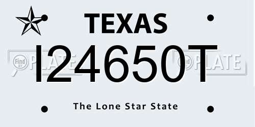 I24650T Texas License Plate