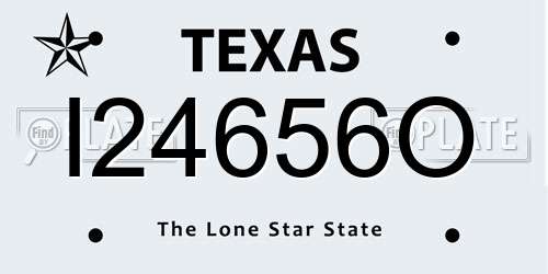 I24656O Texas License Plate