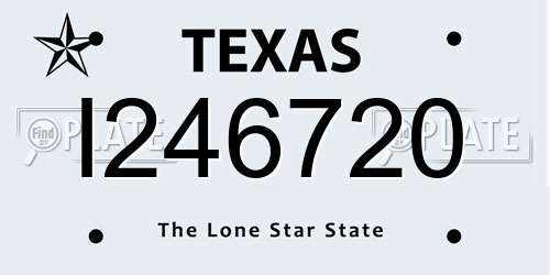 I246720 Texas License Plate