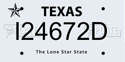 I24672D Texas License Plate