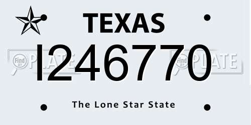 I246770 Texas License Plate