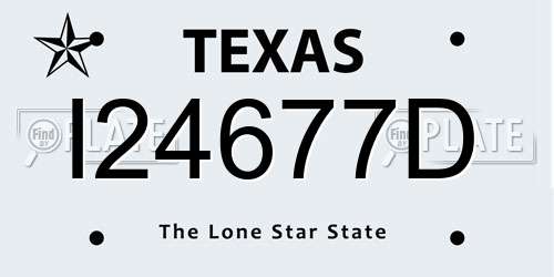 I24677D Texas License Plate