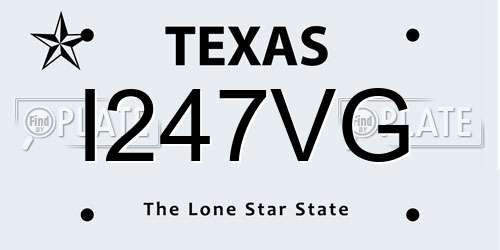 I247VG Texas License Plate