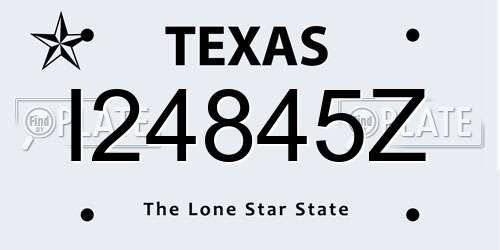 I24845Z Texas License Plate