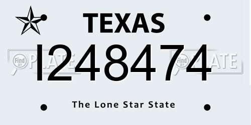 I248474 Texas License Plate
