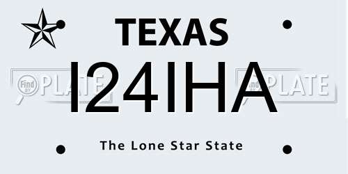 I24IHA Texas License Plate