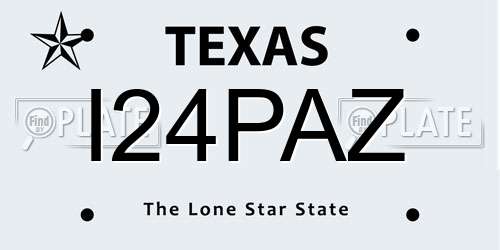 I24PAZ Texas License Plate