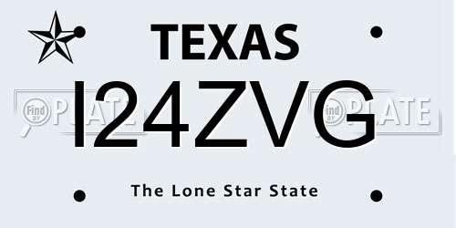 I24ZVG Texas License Plate