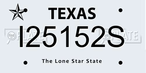 I25152S Texas License Plate
