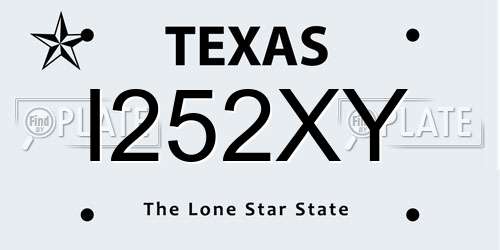 I252XY Texas License Plate