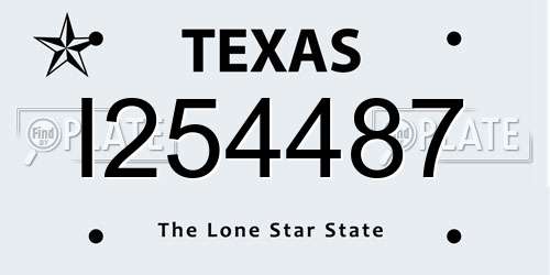 I254487 Texas License Plate