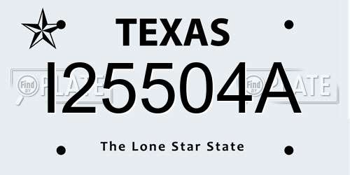 I25504A Texas License Plate