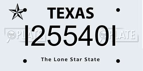 I25540I Texas License Plate