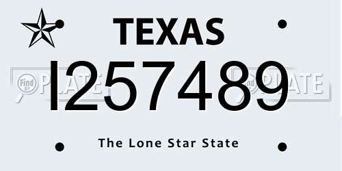 I257489 Texas License Plate