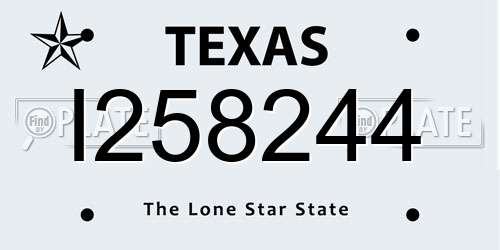 I258244 Texas License Plate