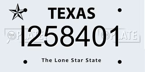 I258401 Texas License Plate