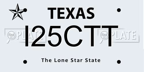 I25CTT Texas License Plate