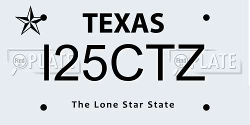 I25CTZ Texas License Plate