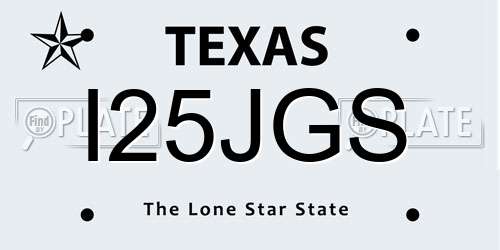 I25JGS Texas License Plate