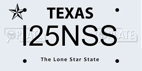 I25NSS Texas License Plate