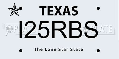 I25RBS Texas License Plate