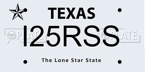 I25RSS Texas License Plate