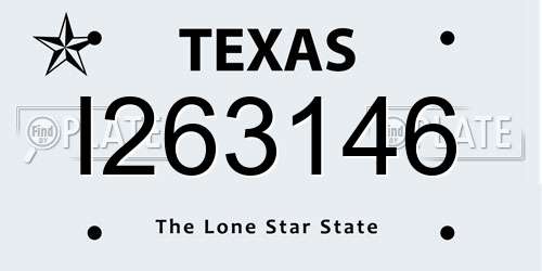 I263146 Texas License Plate