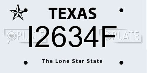 I2634F Texas License Plate
