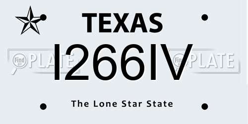 I266IV Texas License Plate