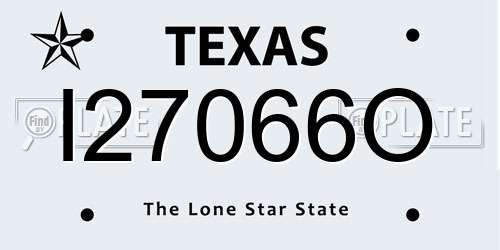 I27066O Texas License Plate