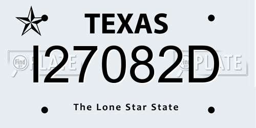 I27082D Texas License Plate
