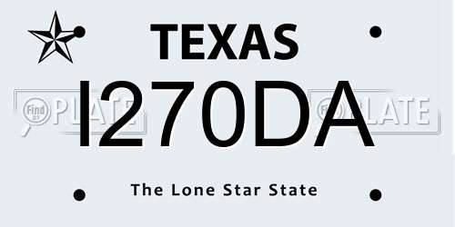 I270DA Texas License Plate