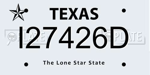 I27426D Texas License Plate