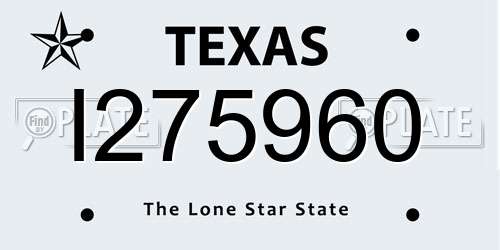 I275960 Texas License Plate