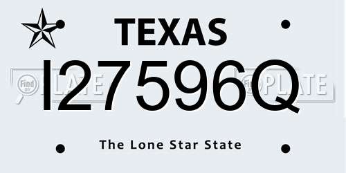 I27596Q Texas License Plate
