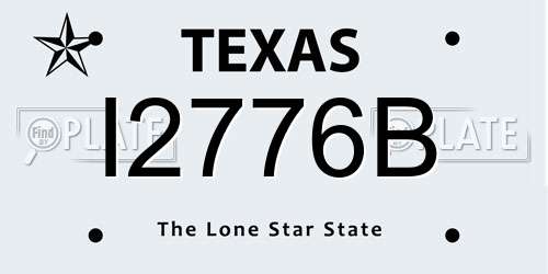 I2776B Texas License Plate