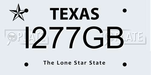 I277GB Texas License Plate