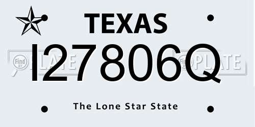 I27806Q Texas License Plate