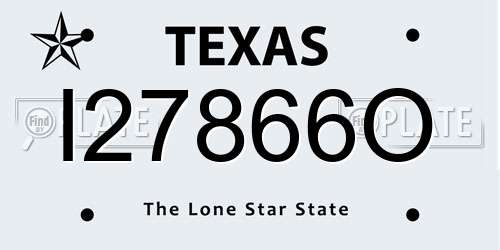 I27866O Texas License Plate