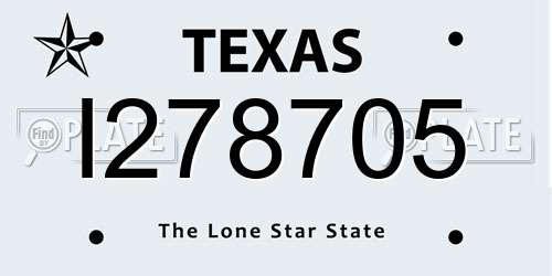 I278705 Texas License Plate
