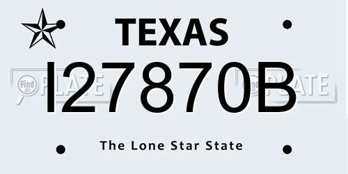 I27870B Texas License Plate