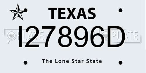 I27896D Texas License Plate