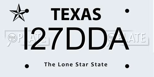 I27DDA Texas License Plate
