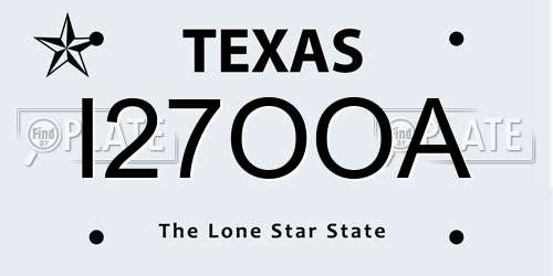 I27OOA Texas License Plate